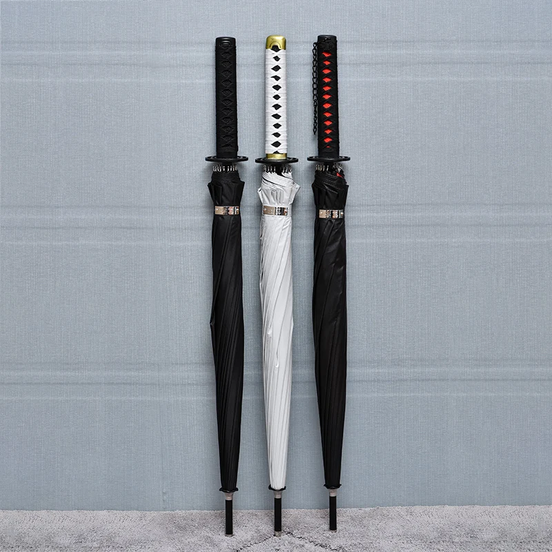 Katana Windproof Umbrella Men Samurai Sword Japanese Umbrella Large Self Defense Goth Shade Black Sombrilla Rain Gear WSW45XP
