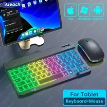 Portable Ultra-Slim Tablet Keyboard Rechargeable Backlit Wireless Bluetooth Keyboard For iPad All iOS Android Windows Tablet