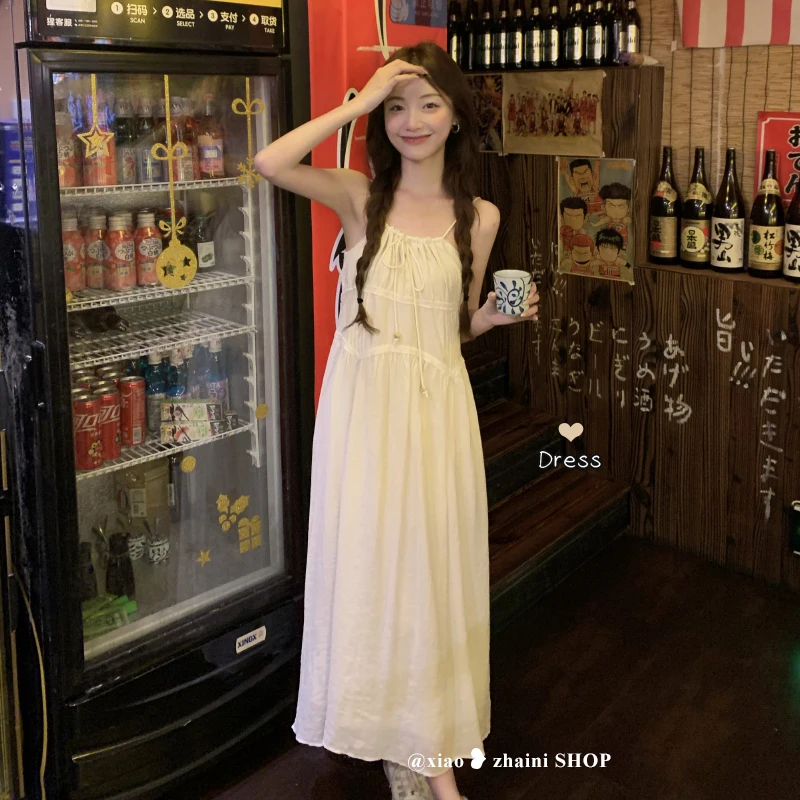 French Light Wind Suspenders Skirt Female Summer Design Niche Temperament Short Skirt Thin A Long Skirt