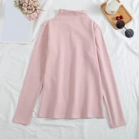 charming autumn blouse anti pilling quick drying basic solid color warm bottoming tee shirt bottoming shirt winter t shirt