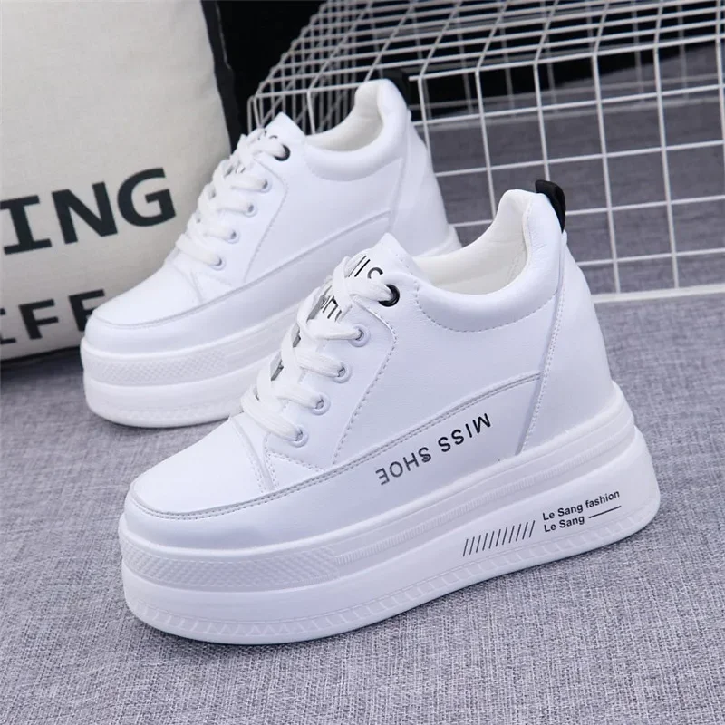 Кроссовки на платформе увеличивающие рост каблуке 10 см повседневная обувь