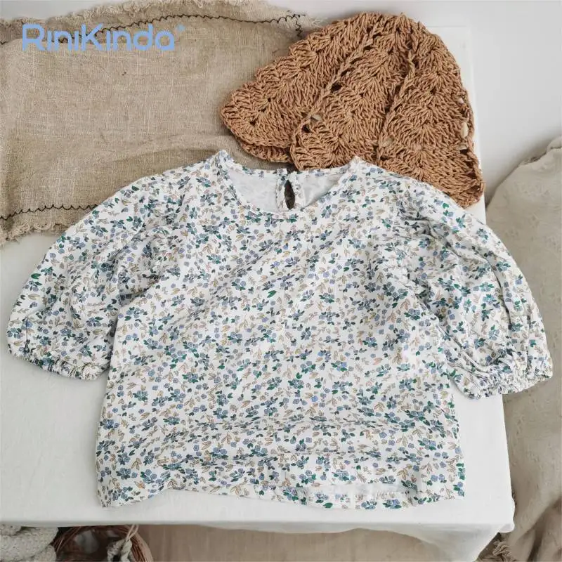 

2023 New Autumn Toddler Kids Blouses for Girls Baby Girls Long Sleeve Floral Print Tops Shirt Children Blouse Tops