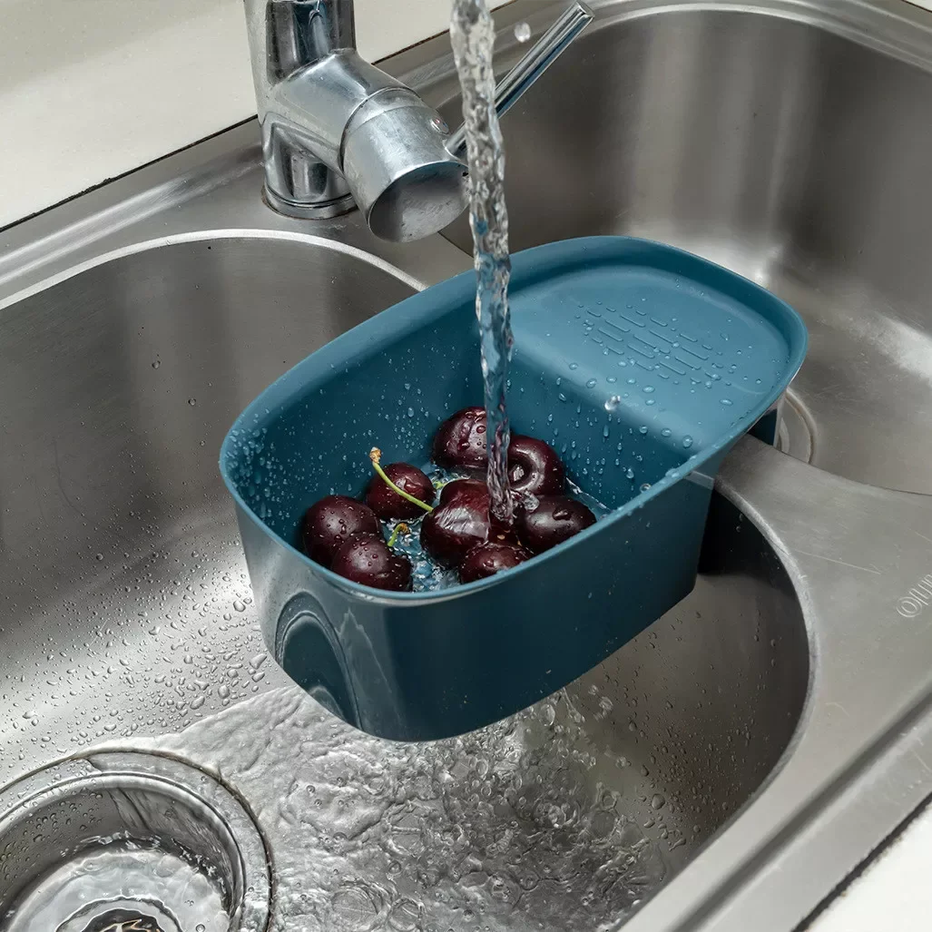 

2022New Sink Drain Rack Strainer Drain Fruit Vegetable Drainer Sponge Rack Storage Tool Basket Suction Cup Sink New Filter Shelf