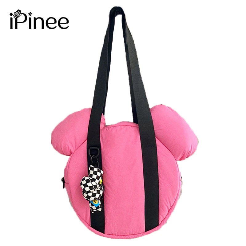 

IPinee зимняя вместительная сумка-тоут через плечо для женщин 2022 конфетных цветов Симпатичные Мультяшные космические Хлопковые женские сумки