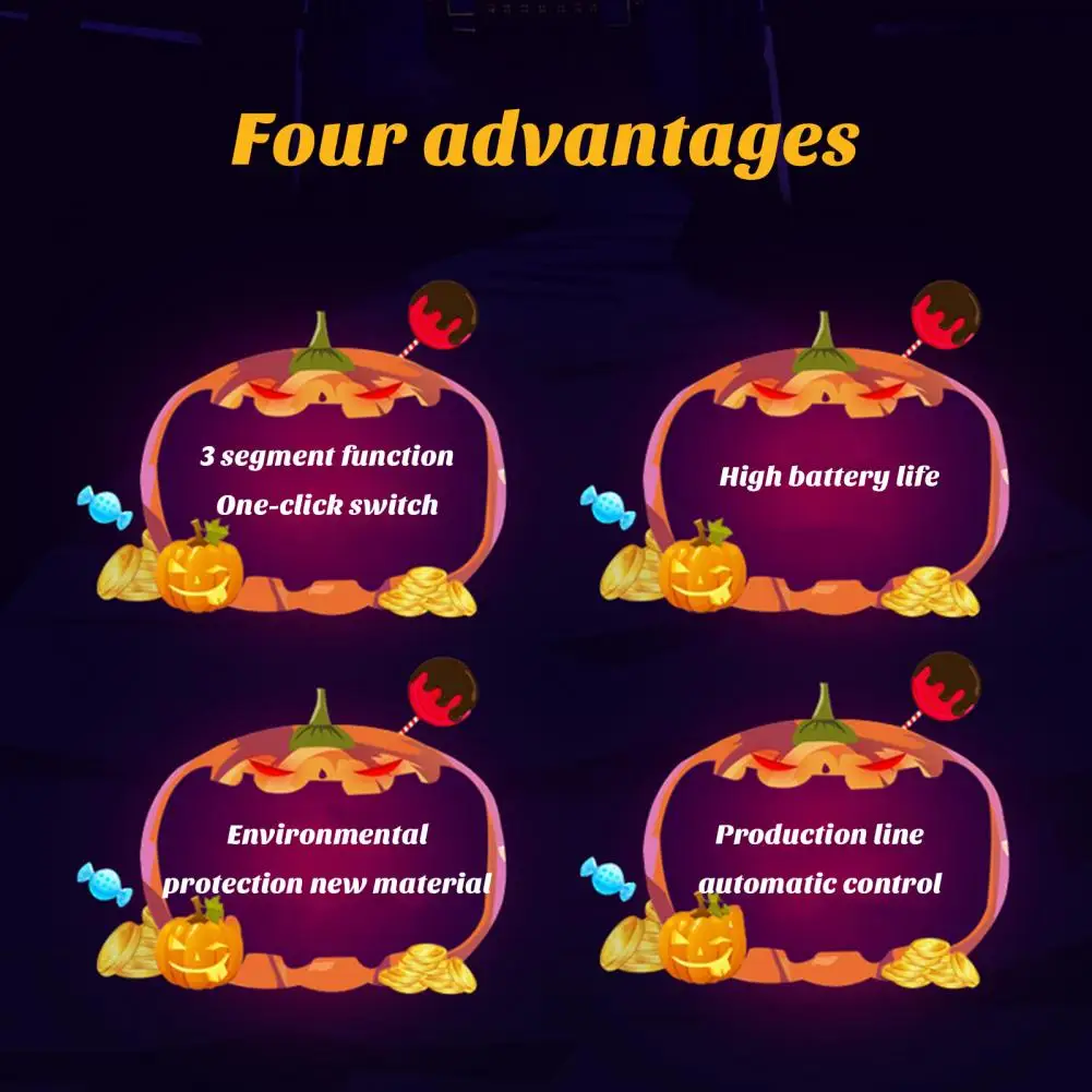 

Halloween Fairy Lamp Battery Powered Pumpkin Lamp Festive Led Pumpkin Necklace Lights for Indoor Outdoor Halloween Party