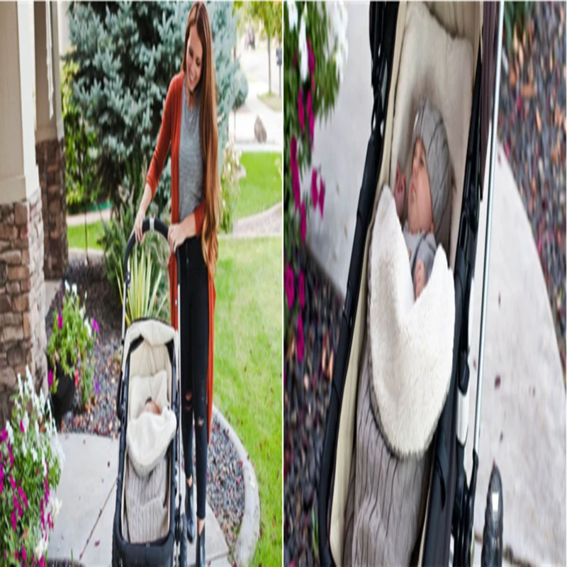 Newborn Baby Winter Stroller Wrap Blanket Footmuff Thick Warm Knit Crochet Swaddle Sleeping Bags Toddler Little Baby Sleep Sack