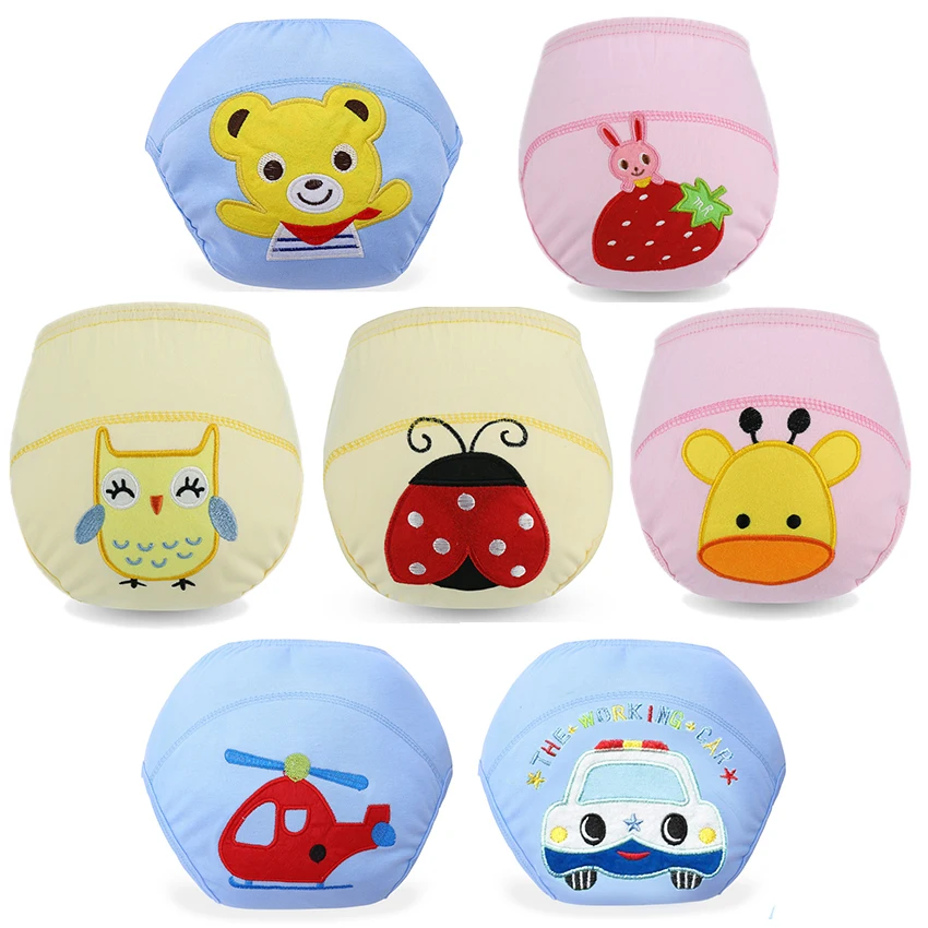 

Детские многоразовые подгузники, 3 шт., тканевые подгузники для детей, тренировочные штаны, регулируемый размер, моющиеся дышащие экологиче...