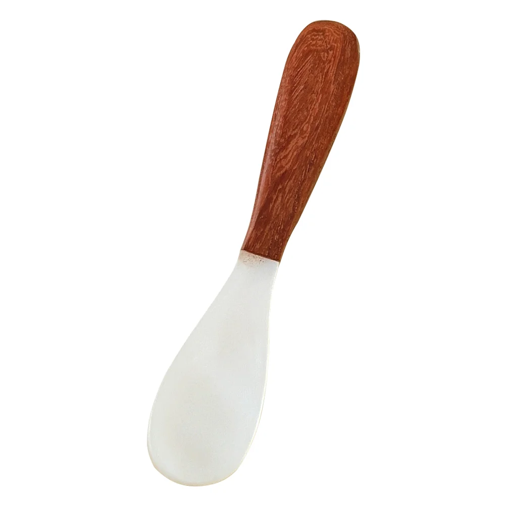 

Dessert Spoon Stirring Spoon Exquisite Coffee Spoon Cake Spoon with Wooden Handle