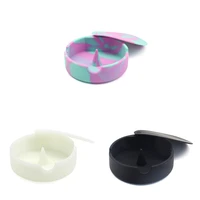 silicone ashtray with windproof lid optional fluorescent cigarette ashtray smoking weed round holder for office outdoor