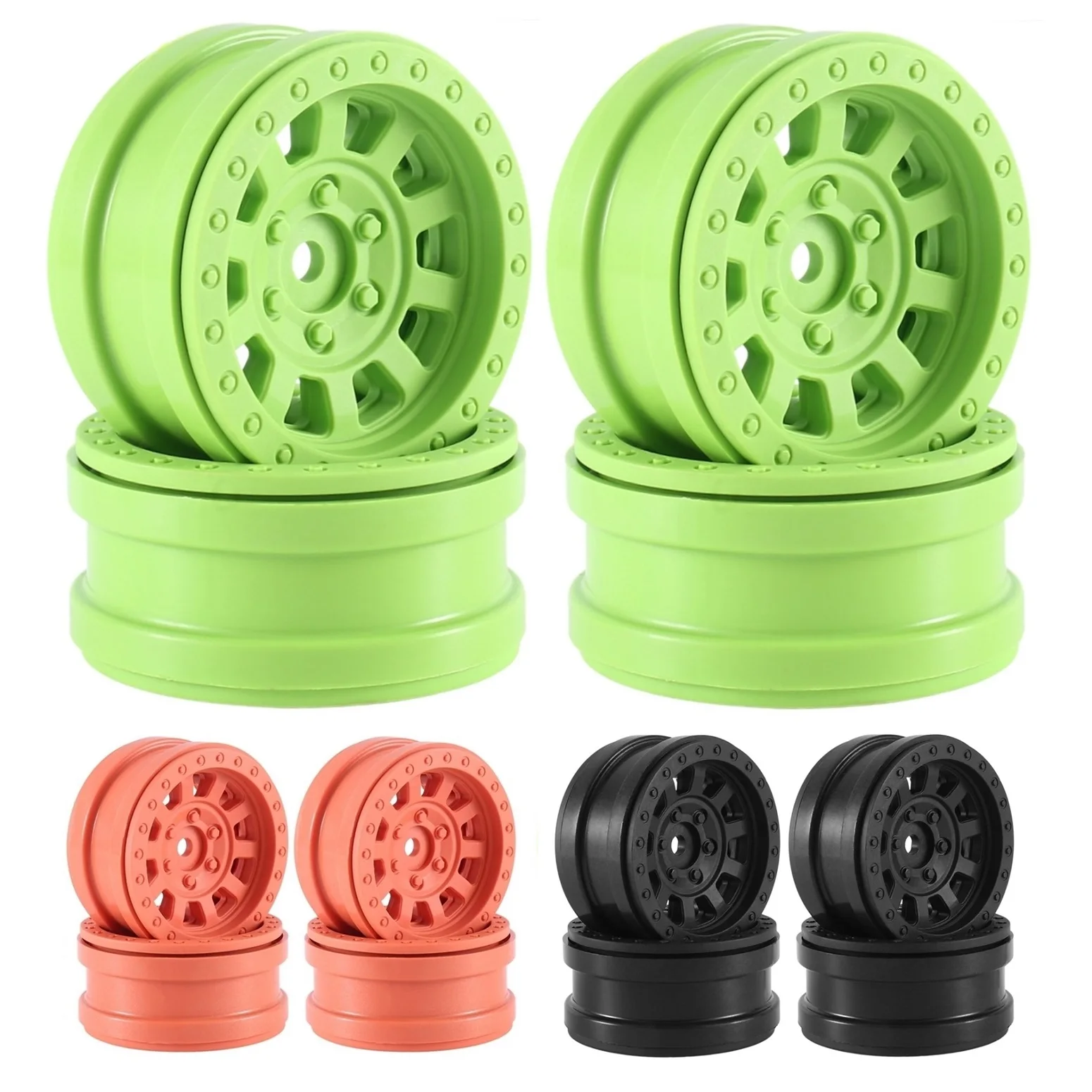 

4PCS Plastic Beadlock 1.9" Wheel Hub Wheel Rim for 1/10 RC Crawler Car Axial SCX10 Traxxas TRX4 RC4WD D90 Redcat Gen8 VS4-10