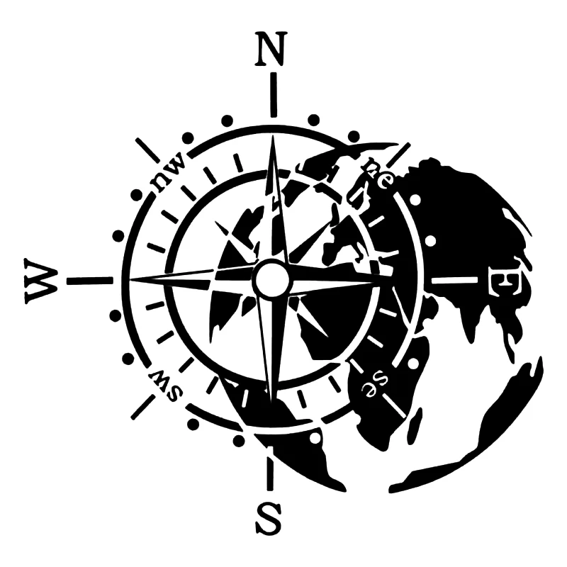 

22053# Car Sticker Adventure Sports Compass Wrap Vinyl Mountain Car-Styling Auto Engine Cover Door Window Large