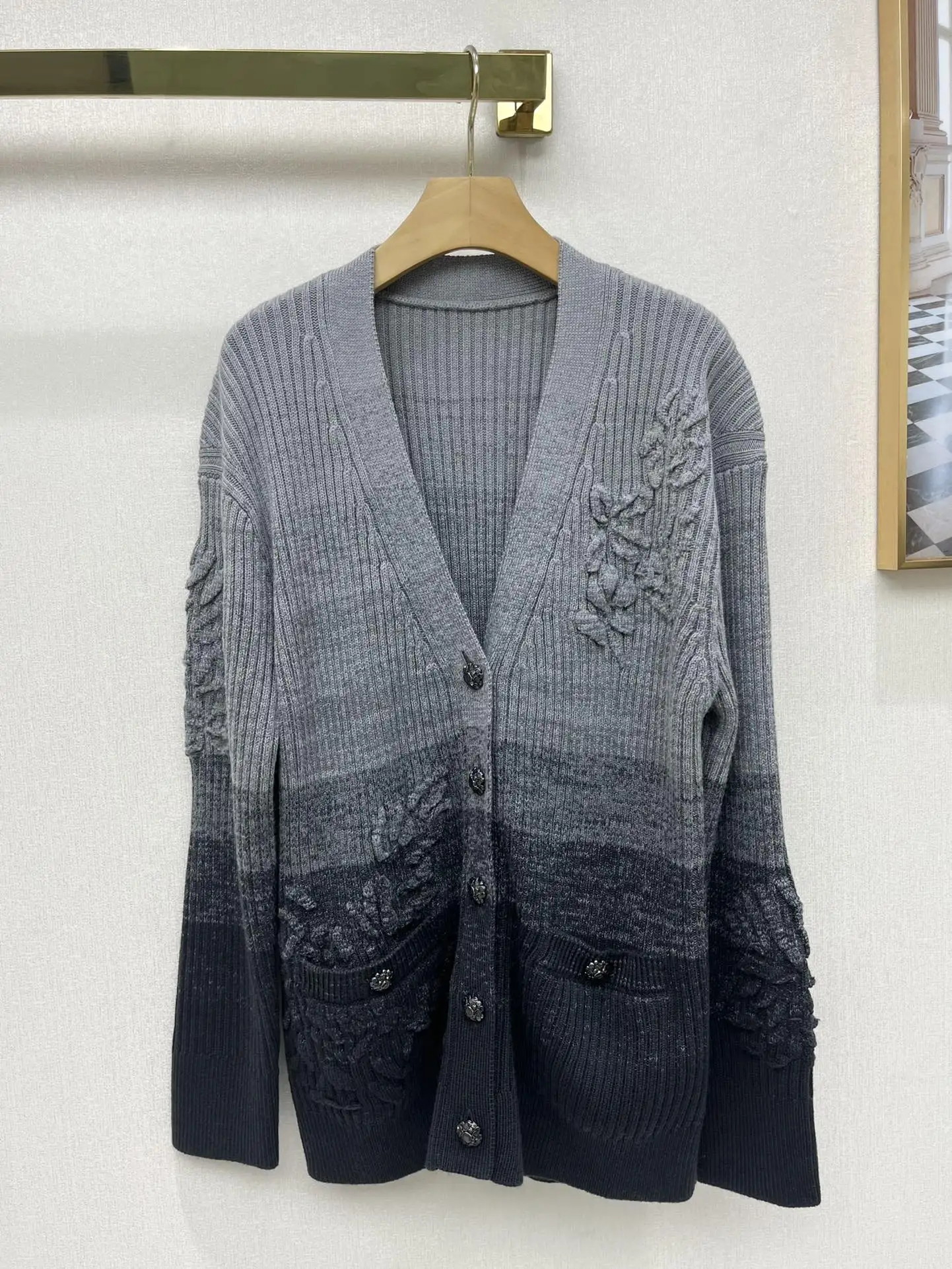 

Женский жаккардовый свитер, повседневный жаккардовый кардиган с объемным рисунком, жаккардовая одежда, зима 2022