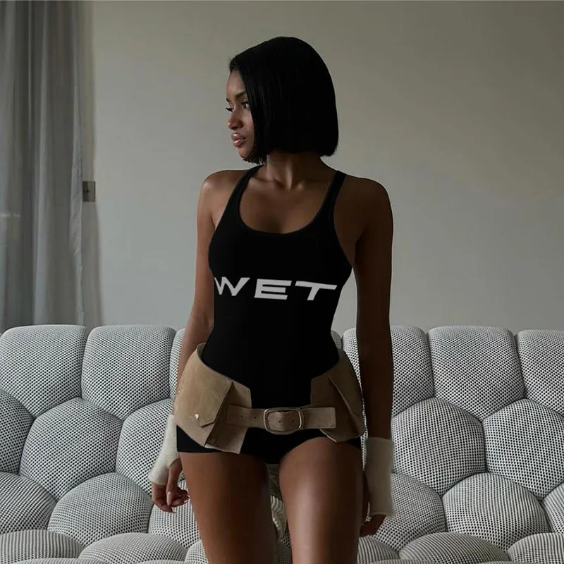 Новинка 2024 летний женский сексуальный спортивный комбинезон полупрозрачный