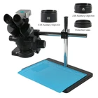 Мультифокальный Тринокулярный стереомикроскоп с непрерывным увеличением 3,5-90X, камера 36 МП, адаптер Vidoe с-образным креплением для ремонта печатных плат и телефонов
