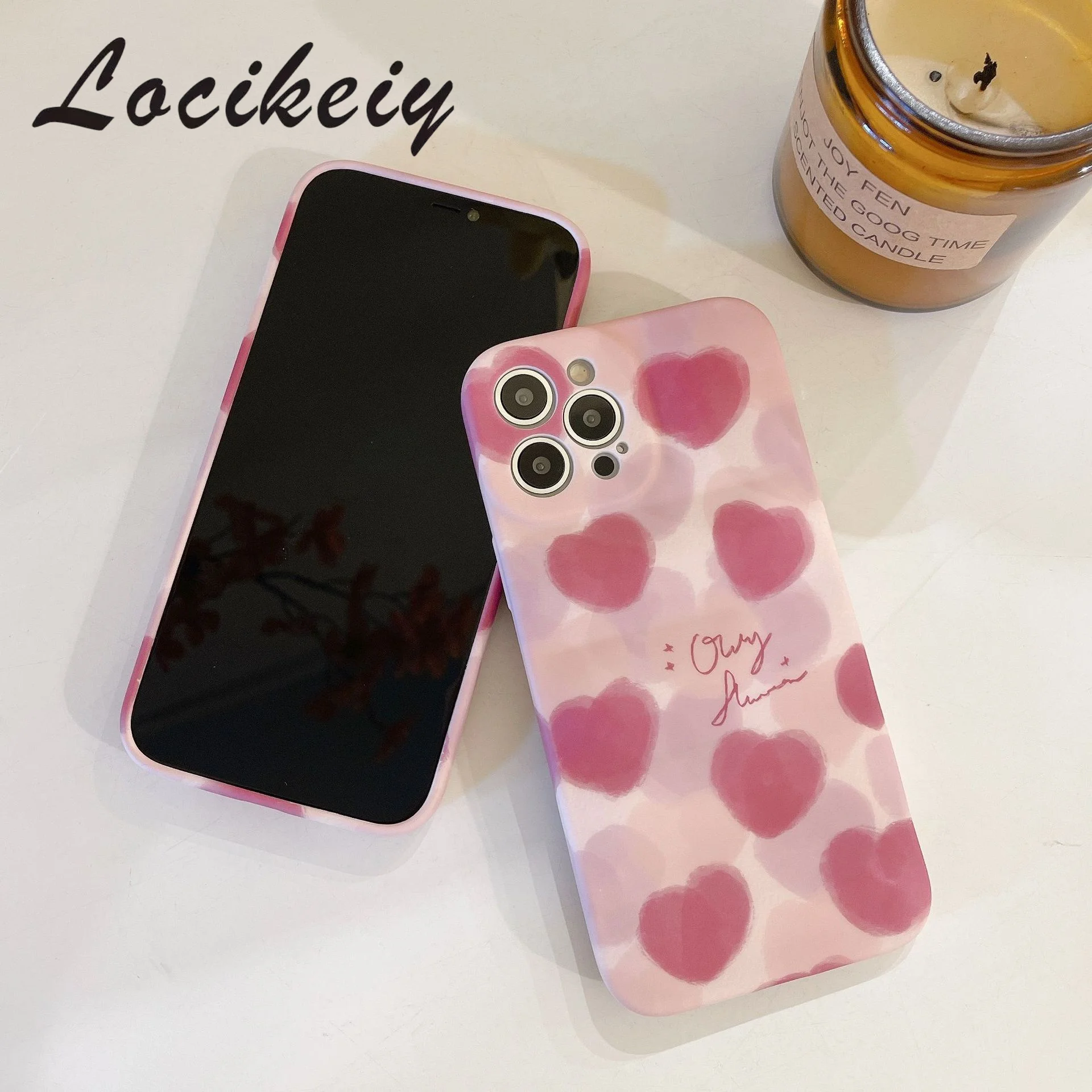 

Locikeiy pink love for iPhone14pro max mobile phone case 11 new soft shell girl For iPhone 13 12 11 Pro Max XS Max XR X 8/7//6