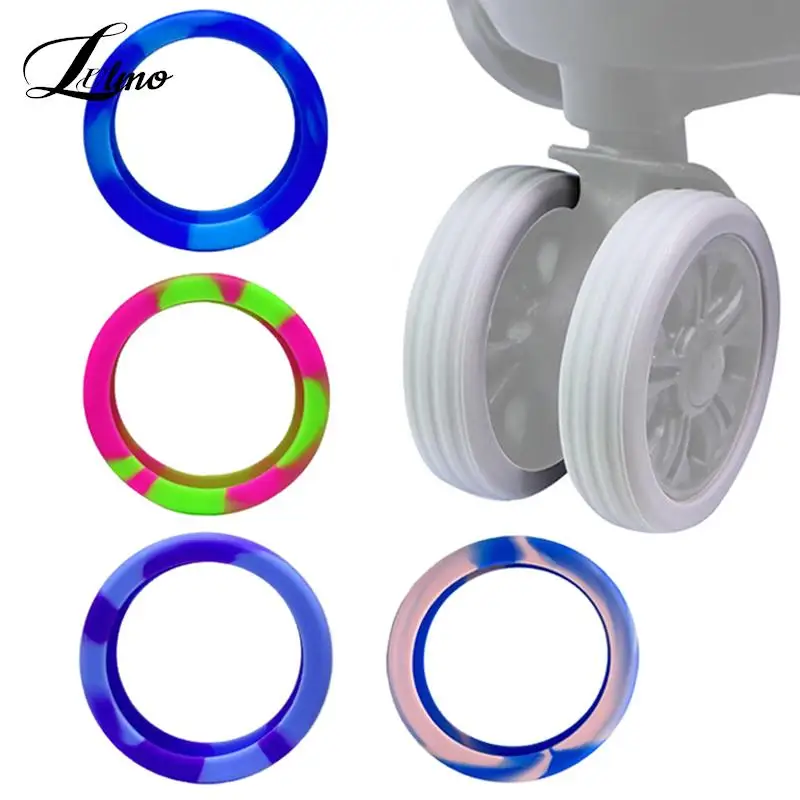 4pcs Luggage Wheels Protector Cover Silicone Trolley Case Silent Caster Sleeve Universal Reduce Noise For Travel Suitcase Access