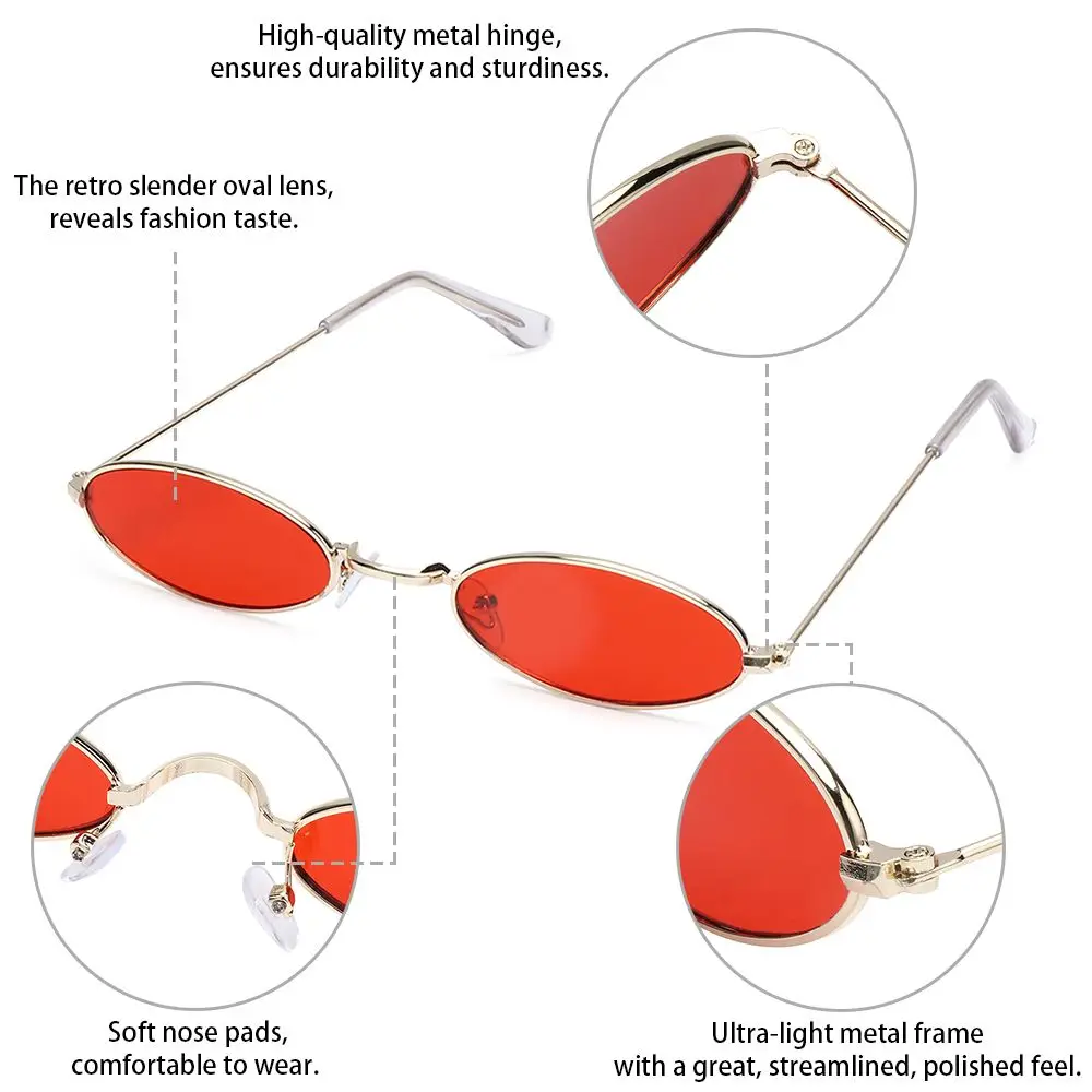 Овальные Солнцезащитные очки в стиле ретро для мужчин и женщин