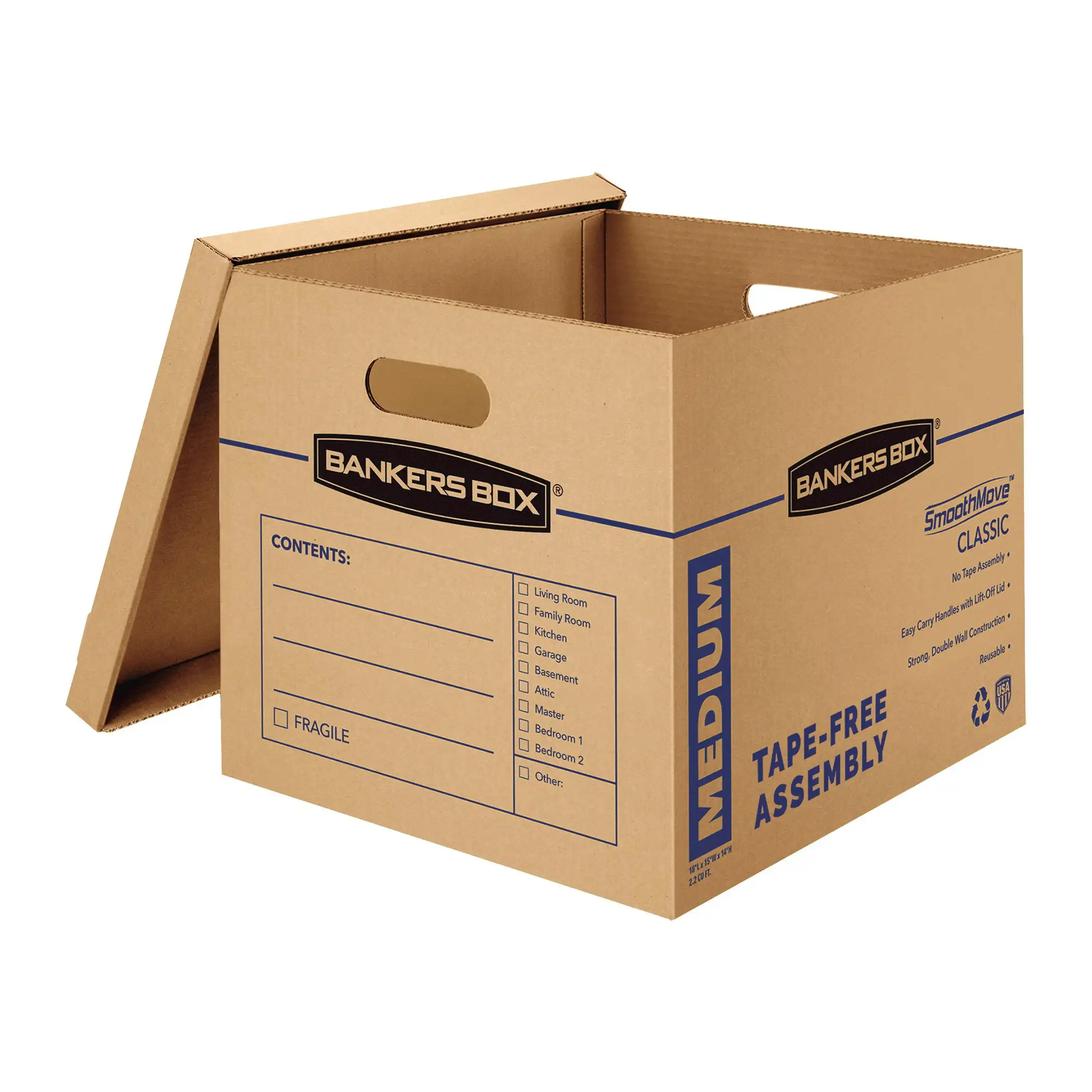 

Moving Boxes, Medium Lift-off Closure - Kraft - Recycled