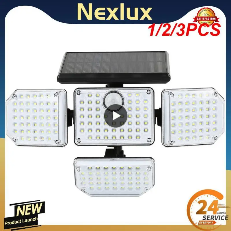 

1/2/3PCS Solar Lights Outdoor 182/112 LED Wall Lamp with Adjustable Heads Security LED Flood Light IP65 Waterproof with 3