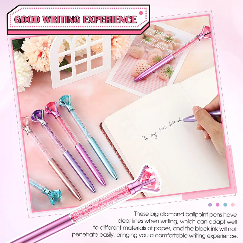 20/40/100 шт. ручки с большими кристаллами и бриллиантами блестящая шариковая ручка