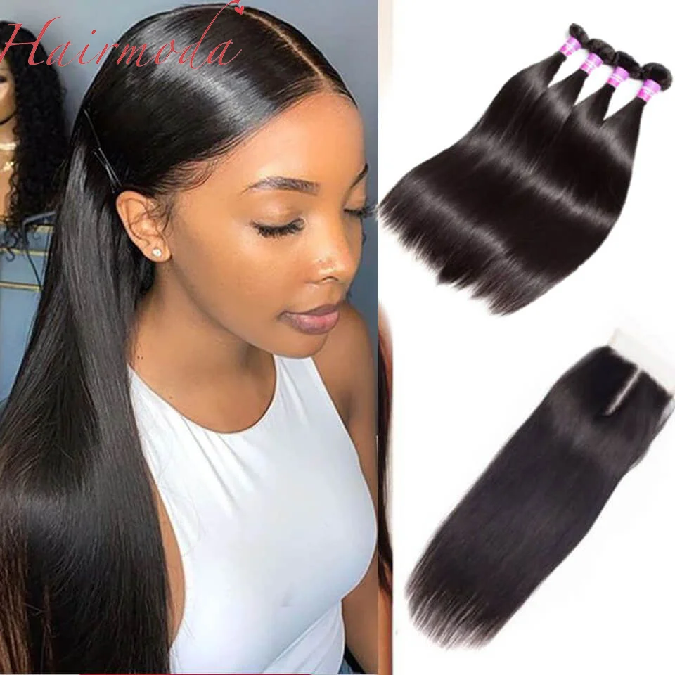 

Прямые и волнистые человеческие волосы Hairmoda 12A 8-26 дюймов, пряди с застежкой, натуральные бразильские волосы для наращивания
