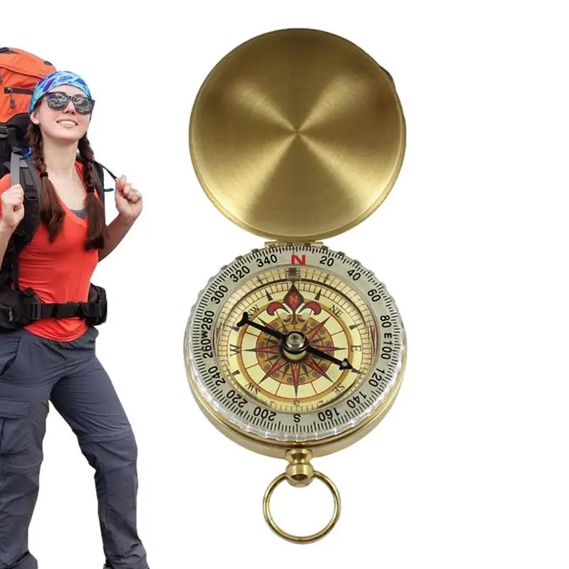 

Брелок с компасом светящийся водонепроницаемый компас, Компас для выживания для пешего туризма, винтажный Карманный компас для кемпинга и охоты