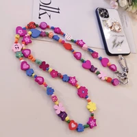 mobile phone lanyard hand beaded pendant mobile phone case universal belt clip anti lost rope long crossbody lanyard can carry
