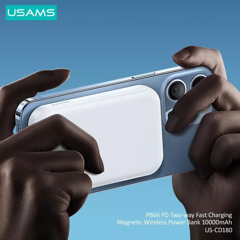 

2023NEW USAMS 20W 10000mAh Magnetic Wireless Quick Charging Power Bank PD Two Way Fast Charging Powerbank For iPhone 12 13 Batte