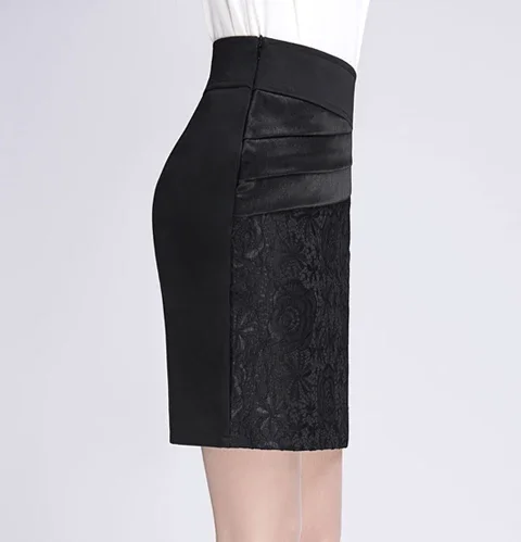 Юбка-карандаш Женская кружевная в стиле пэчворк с завышенной талией облегающая