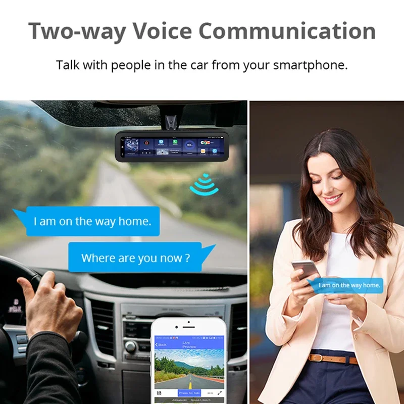 12-дюймовый сенсорный экран Android 4CH Автомобильная камера ADAS WIFI GPS-навигация Зеркало