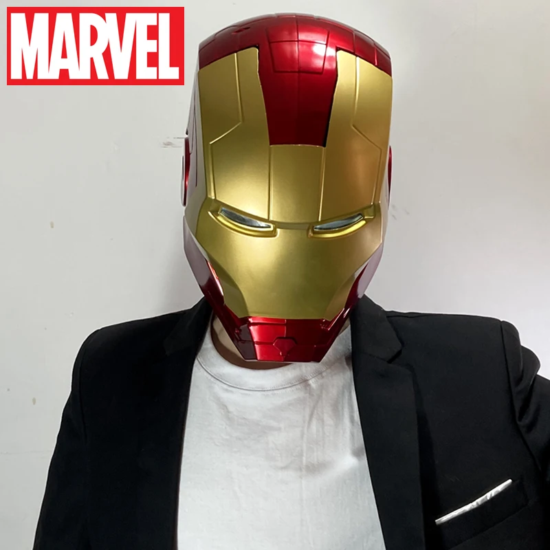 

Marvel The Avengers Helmet 1:1 Iron Man Cosplay Mask Mk5 Wearable Helmet Model Super Hero Action Figure Gloves LED Light Toy