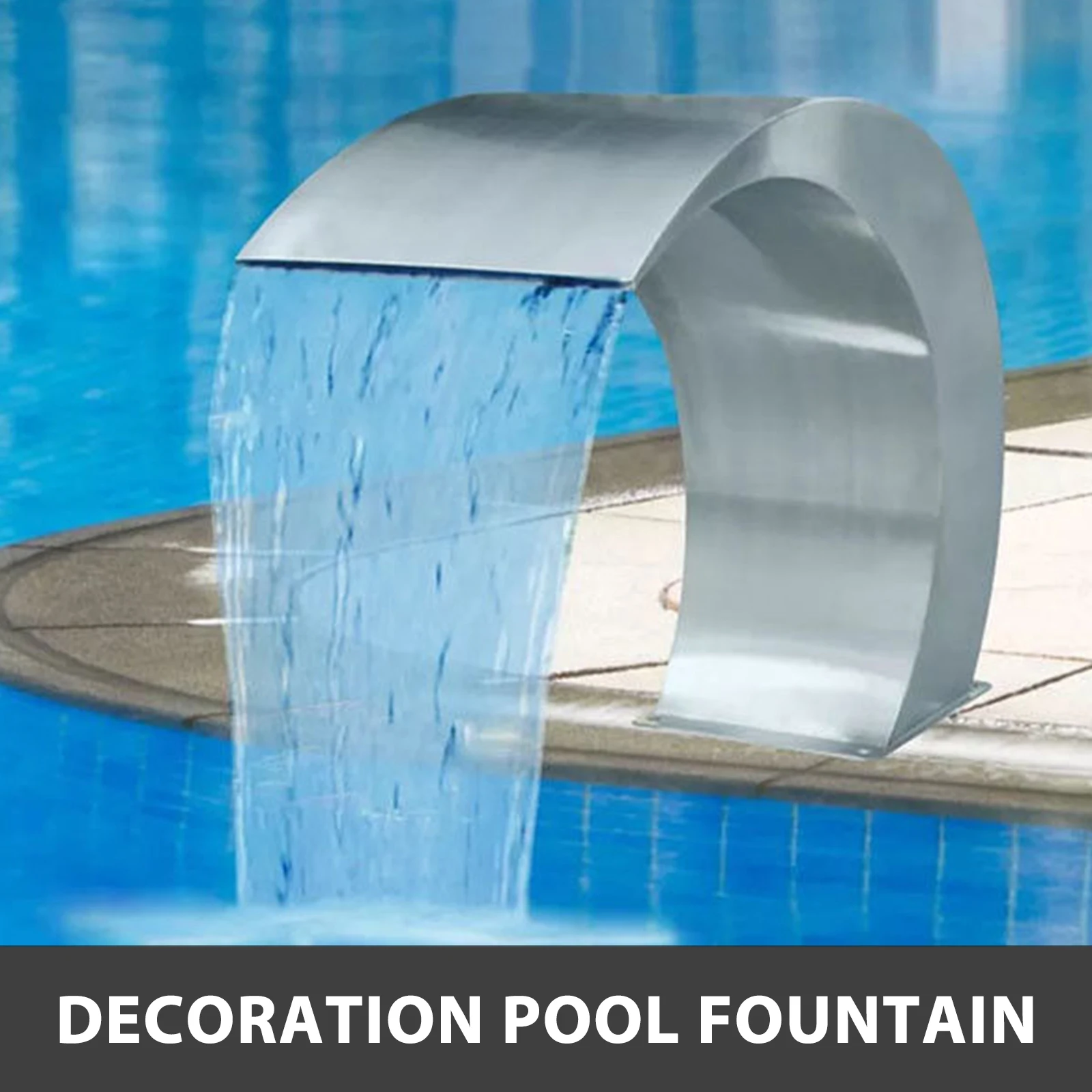 VEVOR-fuente de agua en cascada para piscina, accesorio decorativo de acero inoxidable, 30x60x45cm, Hardware para estanque-3