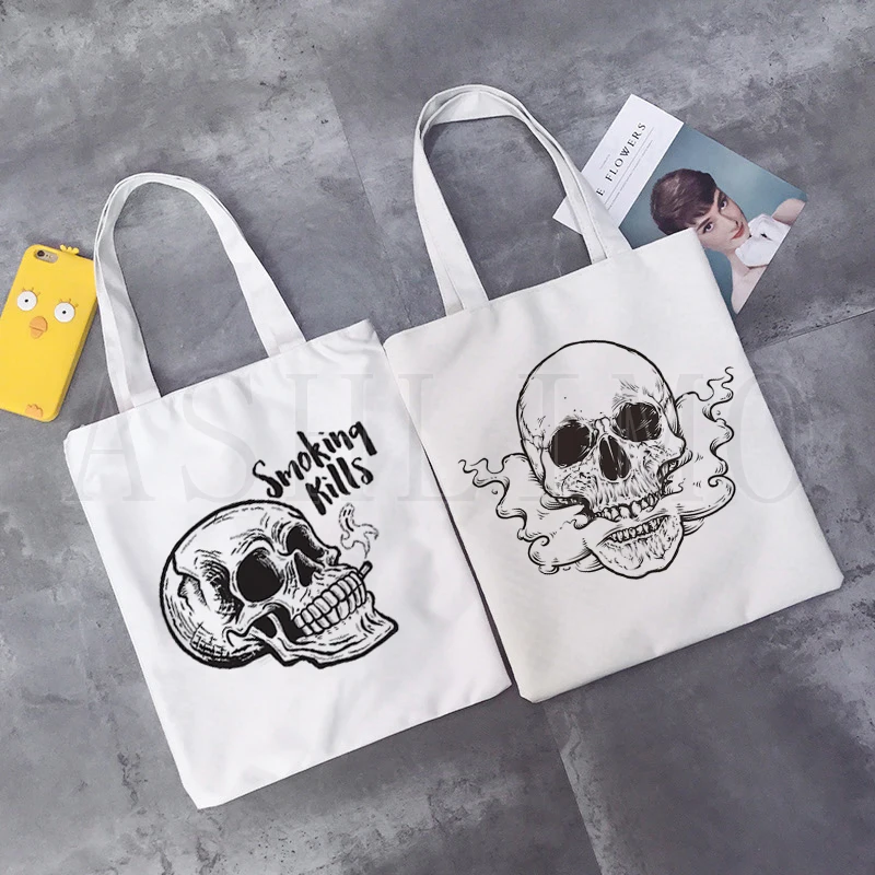

Креативная сумка в стиле ретро с принтом скелета, новая сумка в стиле Харадзюку, вместительная холщовая винтажная мультяшная простая сумка через плечо в стиле ольччан для колледжа
