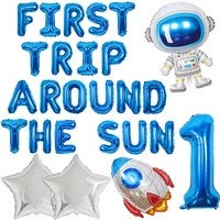 funmemoir first trip around the sun balloons space 1st birthday party decorations supplies number one astronaut rocket balloons