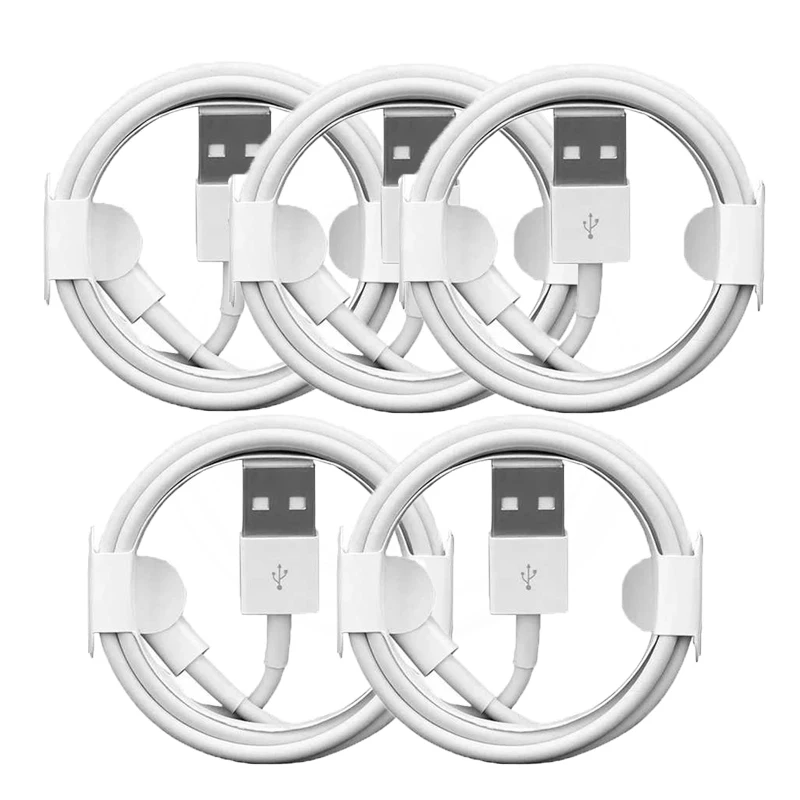 

5 шт., USB-кабель для зарядки iPhone 12 11 Pro 11 XS Max XR X 8 Plus 7 6 6Plus 6S 6S Plus 5