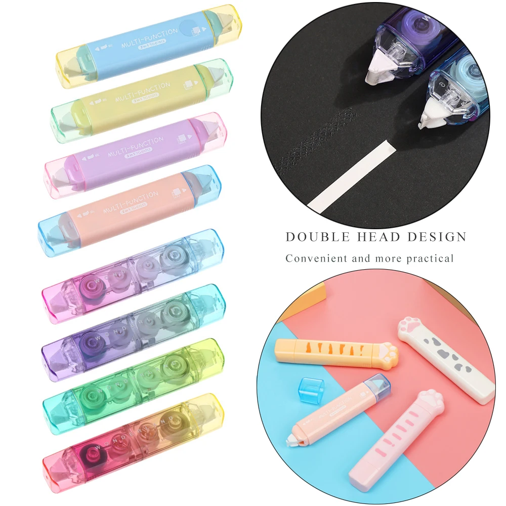 

Decor 2 in 1 Lovely Office Supplies Correction Tape Dots Stick Roller Double Sided Adhesive Glue Tape Dispenser