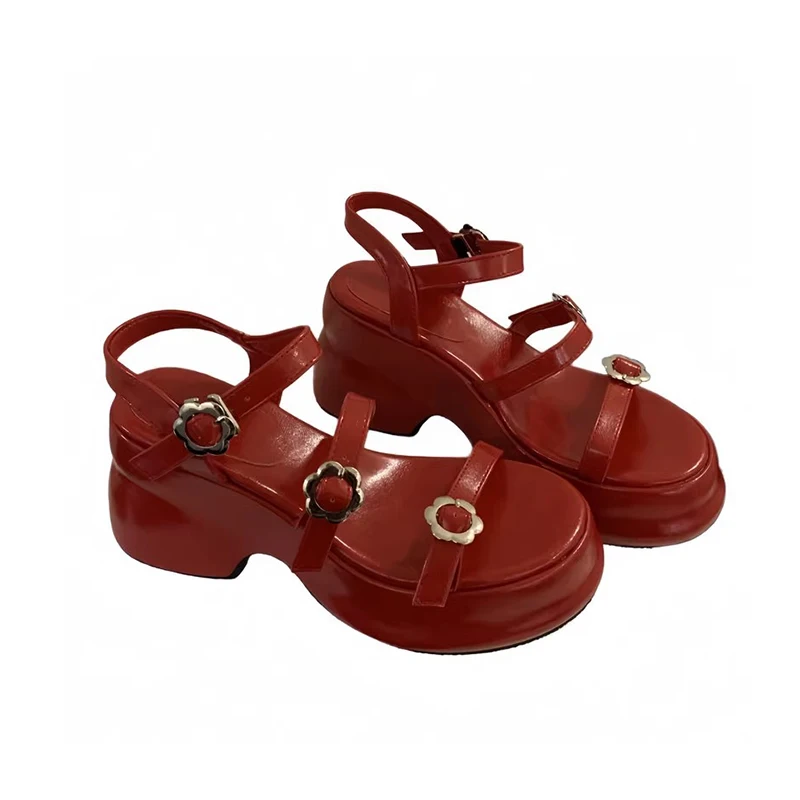 Женские босоножки на платформе и высоком каблуке туфли с открытым носком летние