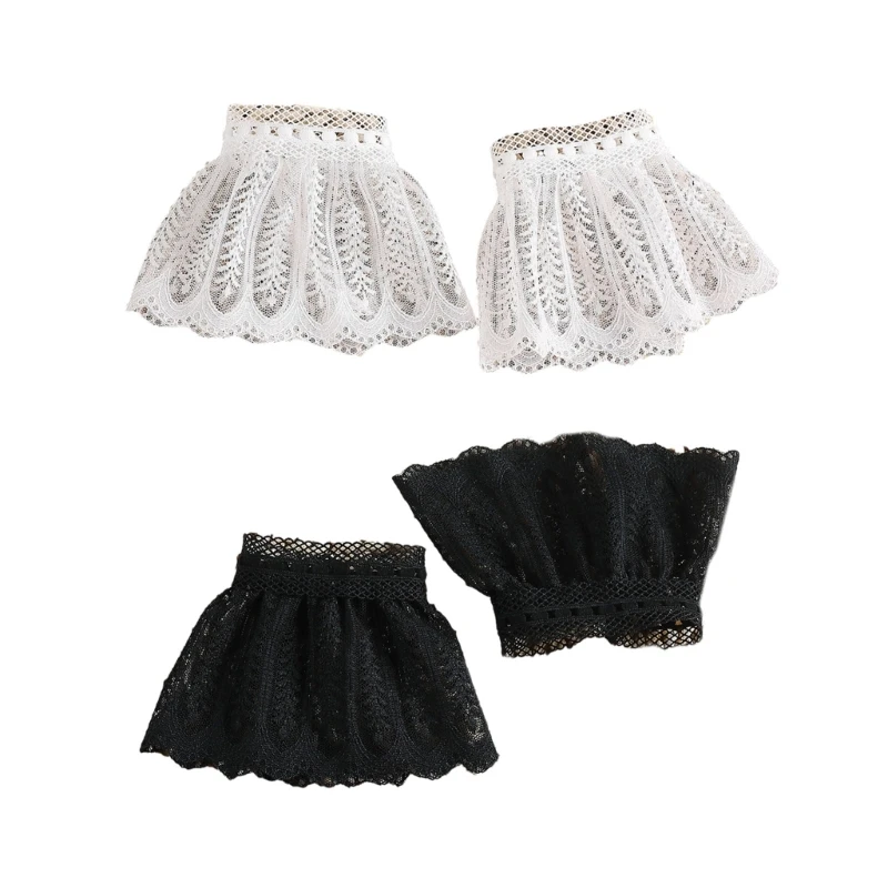 

N58F Detachable Hollow Lace Cuffs for Woman Teens Shirt Dress Sweater Decorative