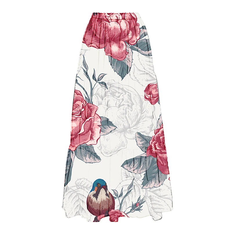 Lanswe2023 New Fashion Women Swimsuit Vintage Print Deep V Backless Fresh One-Piece Swimwear High-End Cover Up  Beach Wear