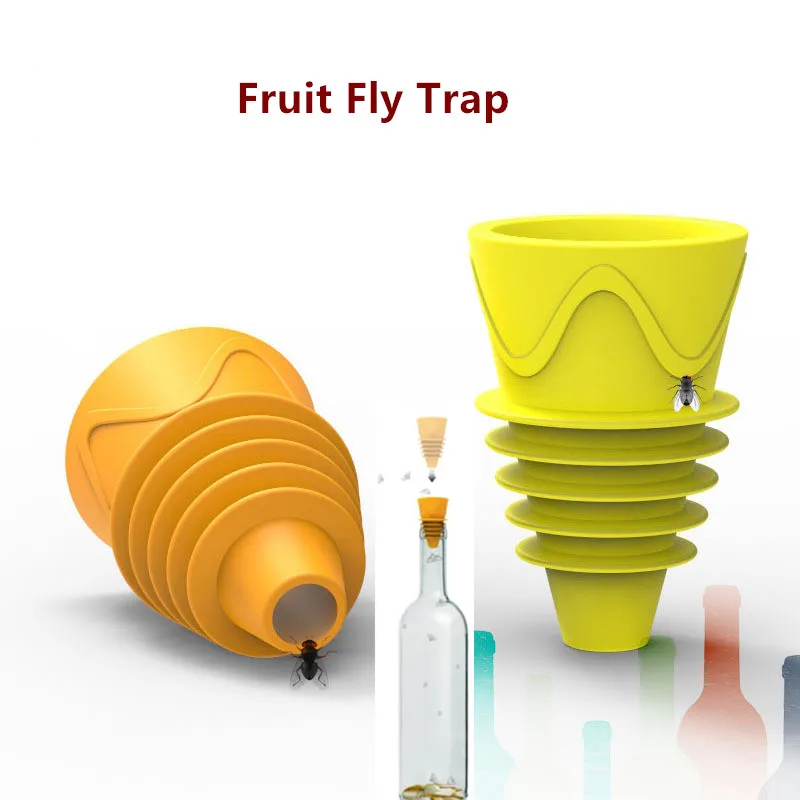 

Ловушка для мух, ловушка для насекомых в форме воронки, ловушка для мух, фруктов, безопасная Нетоксичная силиконовая ловушка для моющих насе...