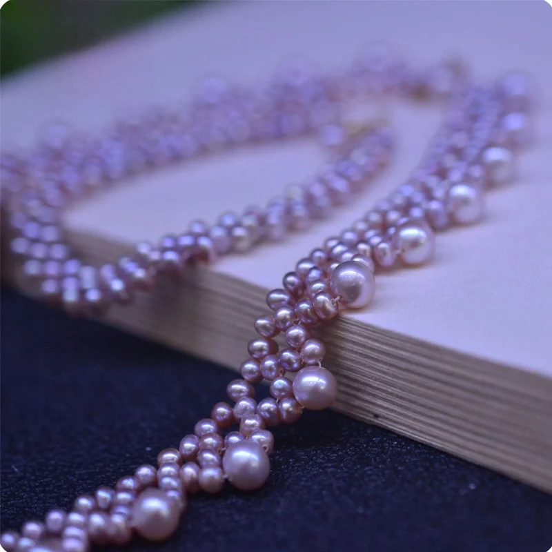 Сокровище песка ■ Оригинальный натуральный 6-7 мм рядом с круглым жемчугом