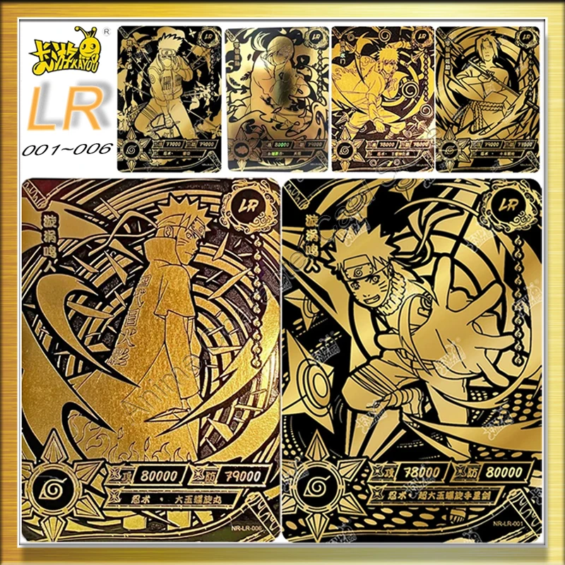 

KAYOU Naruto Card LR Series No.001~006 Kids Cartoon Character Cards Sasuke Collection Bronzing Desk Game Toy Uzumaki Hinata