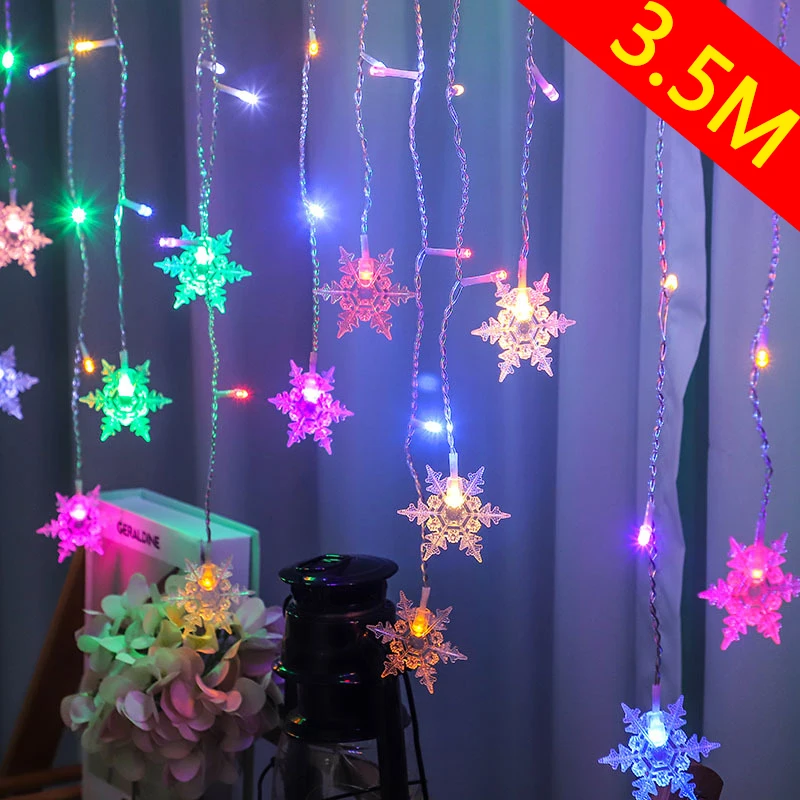 

Гирлянда светодиодная в виде снежинок, 3,5 м