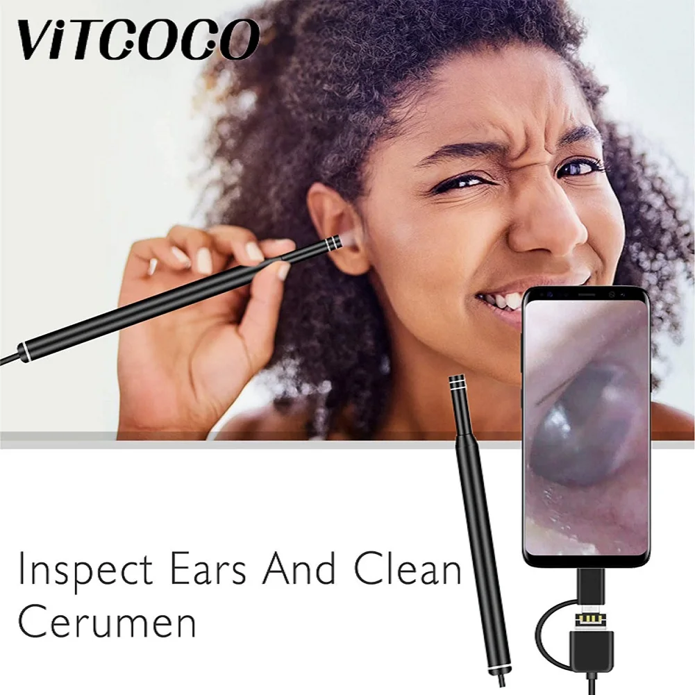 

Эндоскоп виткоко водонепроницаемый 720HD, с USB-разъемом, 3 в 1, для устройств на базе Android/Windows/Mac, с камерой для чистки ушей