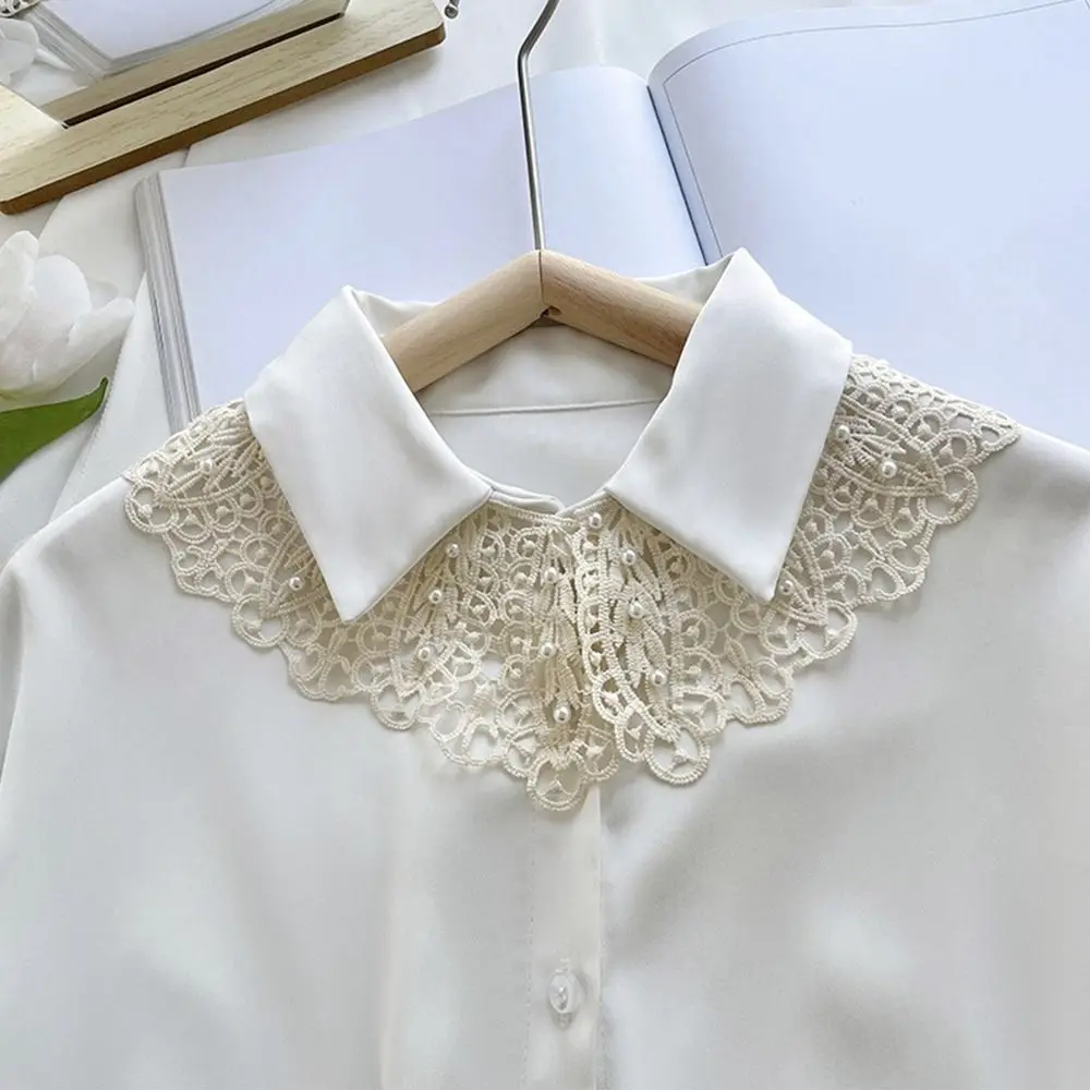 

Doll Collar Lace Fake Collar Sweet Pearl Decoration Shirt Collar Shawl Cotton Clothes Decoration