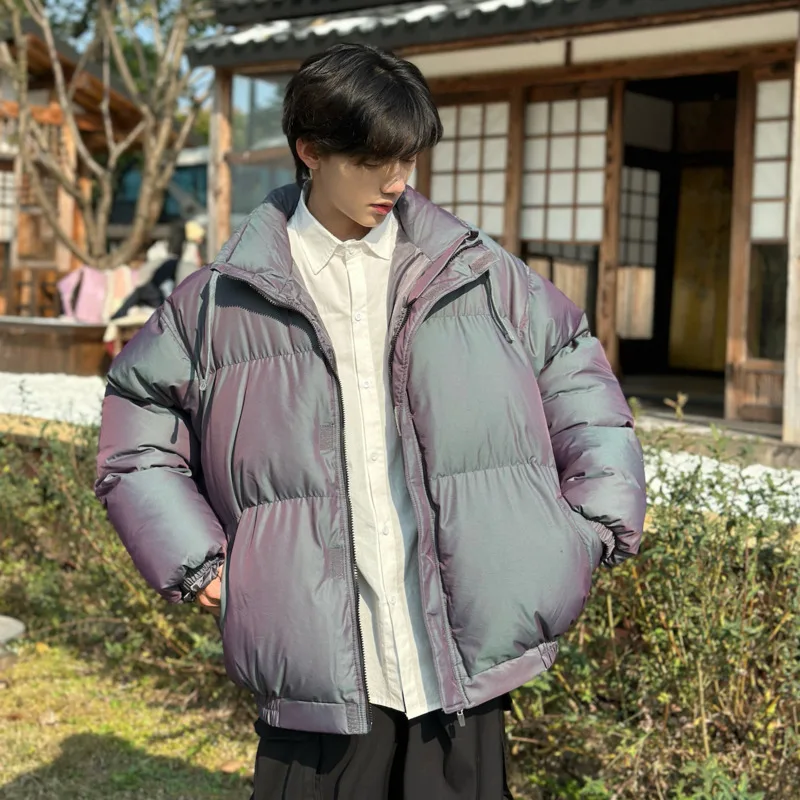 Winter Jacket Men Warm Fashion Oversize Grey Black Thicken Jacket Men Streetwear Korean Loose Thick Short Coat Mens Parker S-2XL