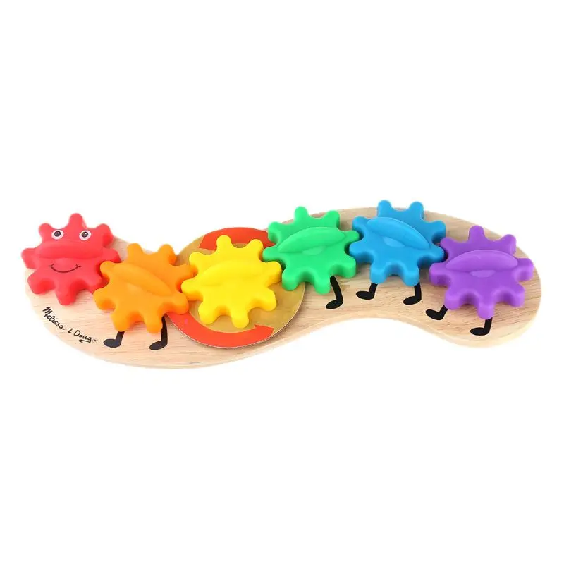 

Wooden Rotating Gear for Caterpillar Game Children Kids Color Recognition Enligh