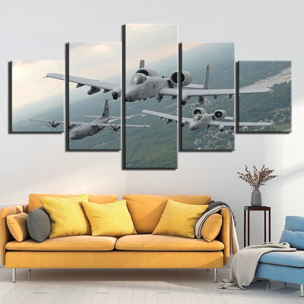 Холст художественные принты настенные картины самолета для спальни 5 шт.