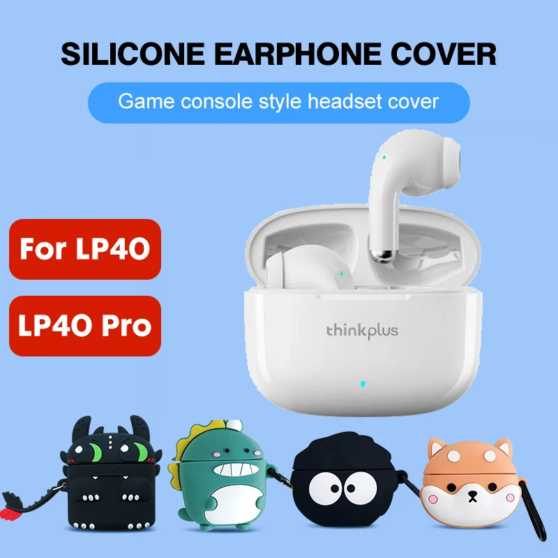 

Case For Lenovo lp40 pro Cartoon cute Silicone wireless Bluetooth Earphone Case Protective auriculares bluetooth Cover for LP40