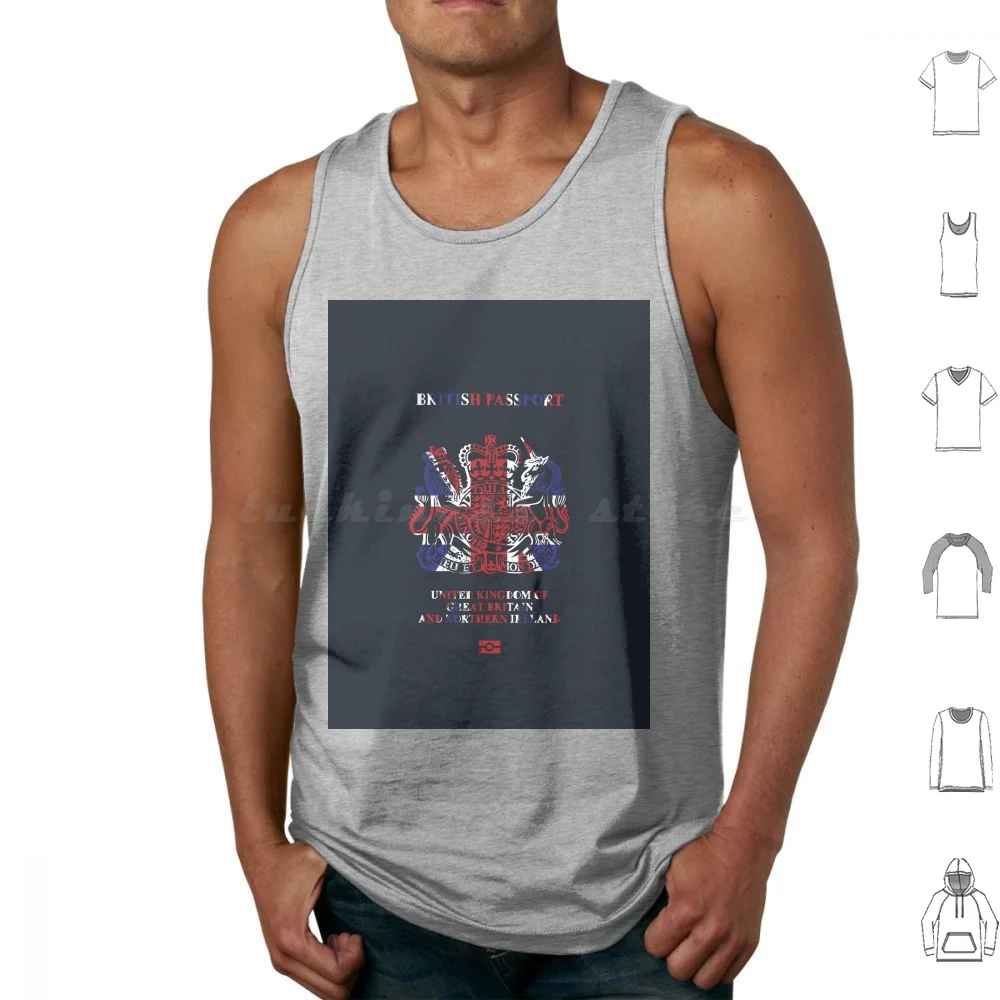 

British Passport Tank Tops Vest Sleeveless British Passport United Kingdom Uk Passport Great Britain England English Royal